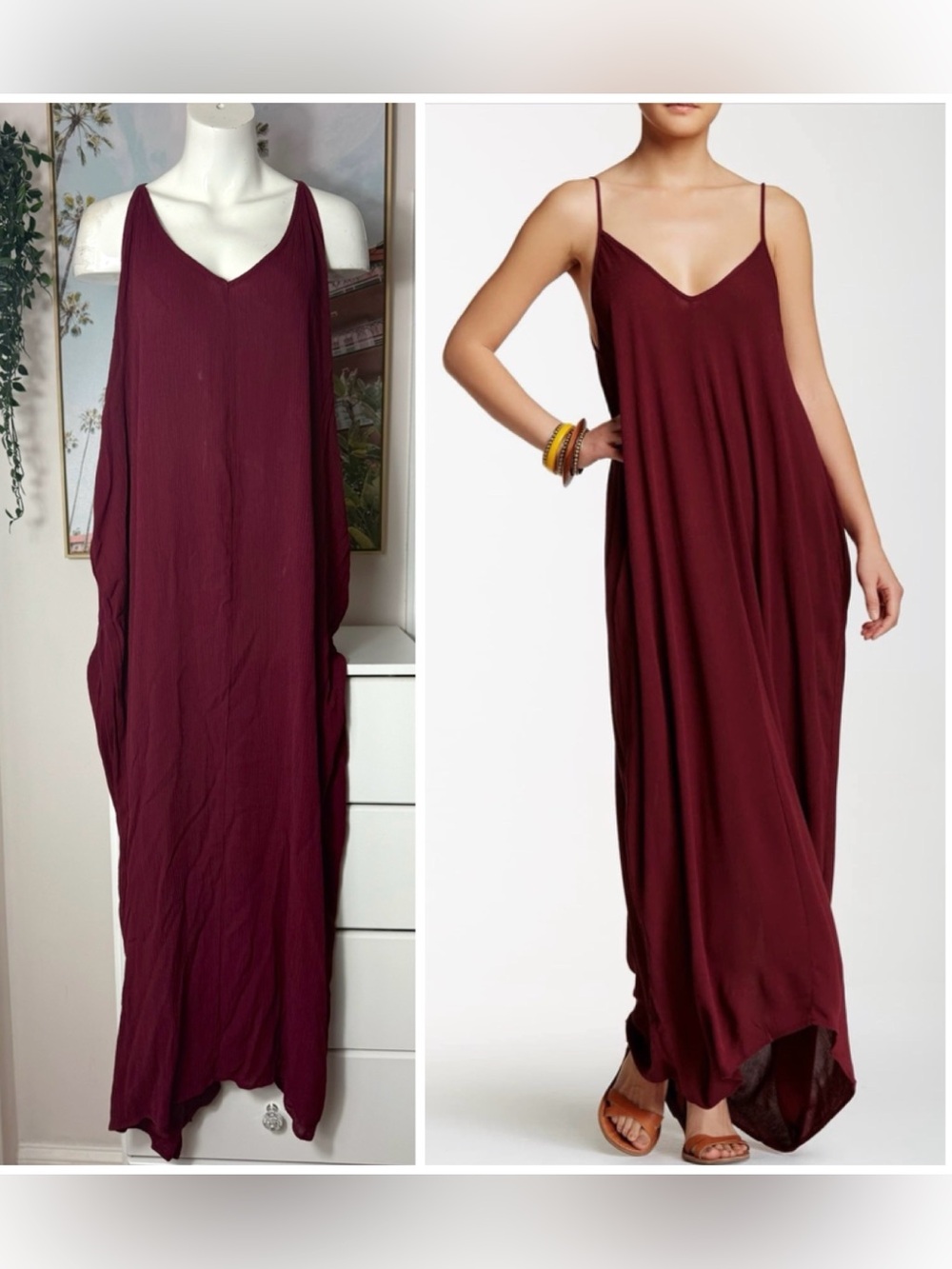 lovestitch Burgundy Maxi Slip Dress